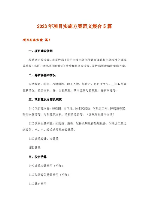2023年项目实施方案范文集合5篇_1