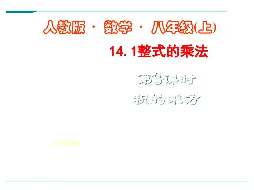 数学：14.1整式的乘法(第3课时)课件(人教课标八年级上)