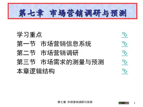 第七章  市场营销调研与预测(《市场营销学》PPT课件)