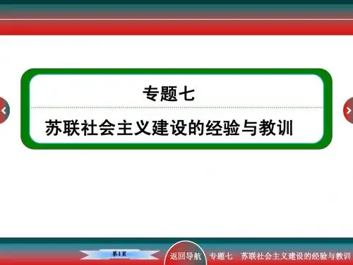 高考历史经济发展史苏联社会主义建设的经验与教训