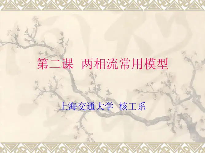 第三章(第二次课)  两相流动模型(均、分)