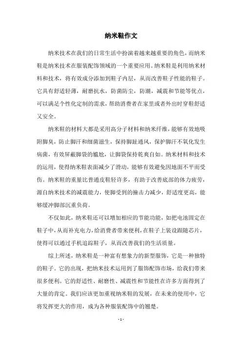 纳米鞋作文