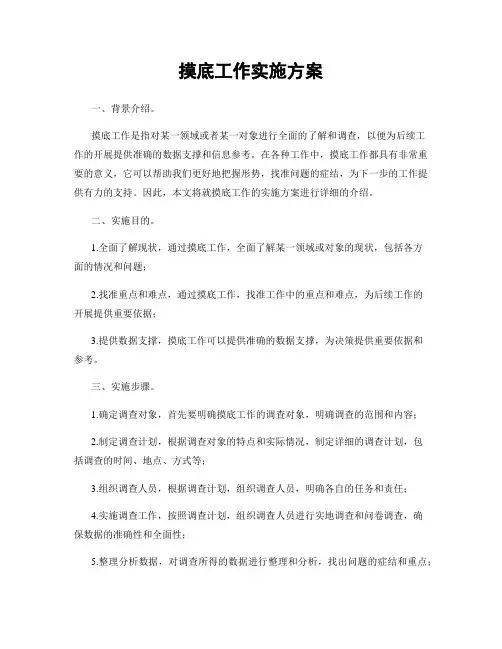 摸底工作实施方案