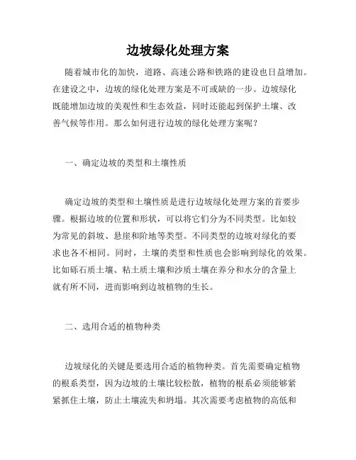 边坡绿化处理方案
