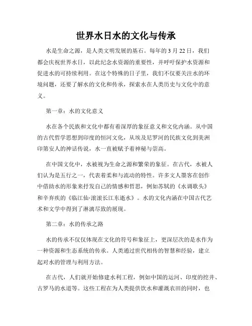 世界水日水的文化与传承