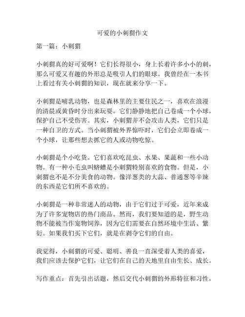 可爱的小刺猬作文