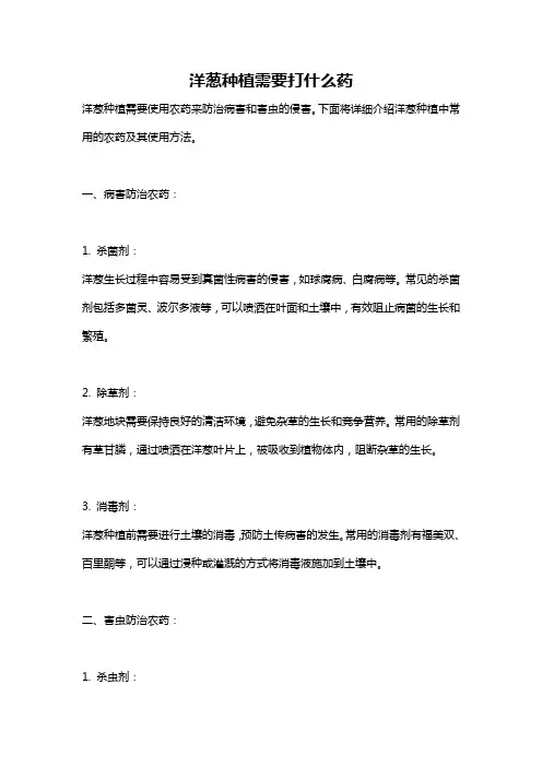 洋葱种植需要打什么药