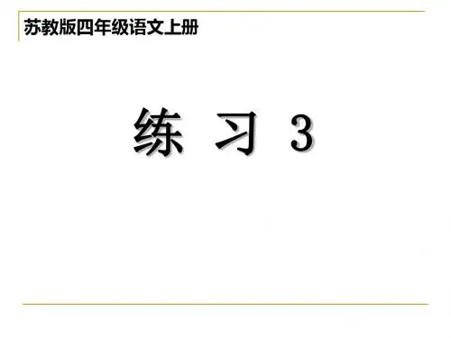 苏教版四年级语文上册练习3课件