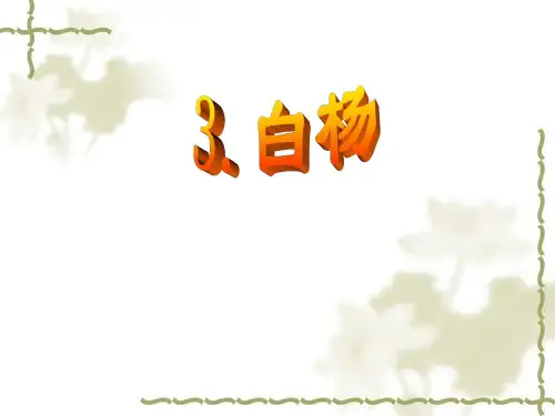 (人教新课标)五年级语文下册第3课《白杨》课件(共15张PPT)
