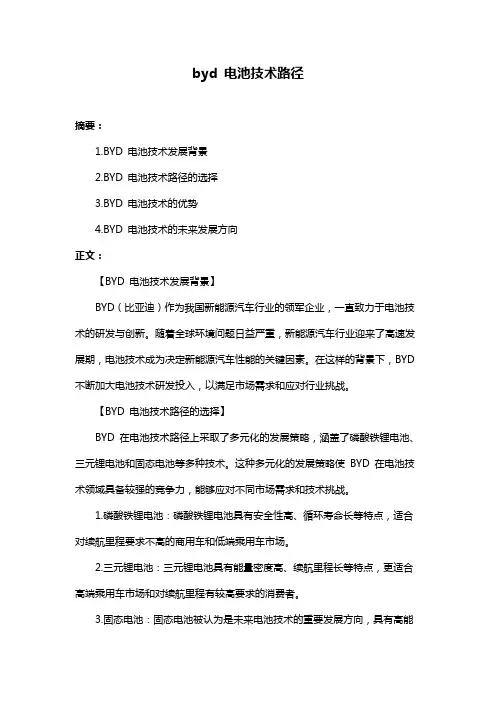 byd 电池技术路径