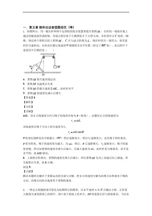 抛体运动综合测试卷(word含答案)