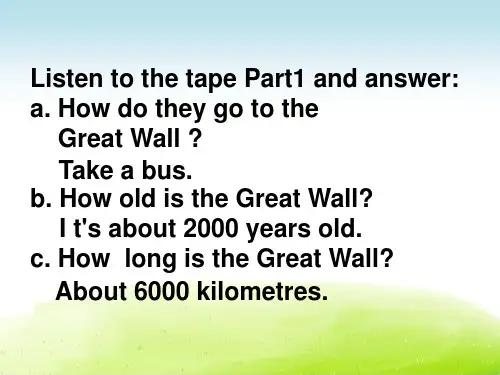 英语冀教版课件│五年级下册│Unit 2 Lesson 10 The Great Wall 教学课件
