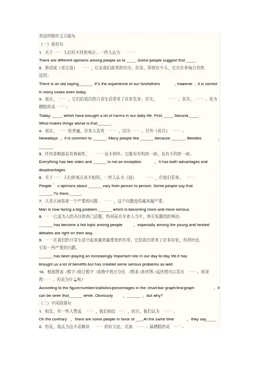 高中英语作文万能句和高级词汇(整理版)