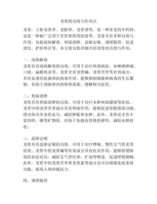 龙骨的功效与作用点