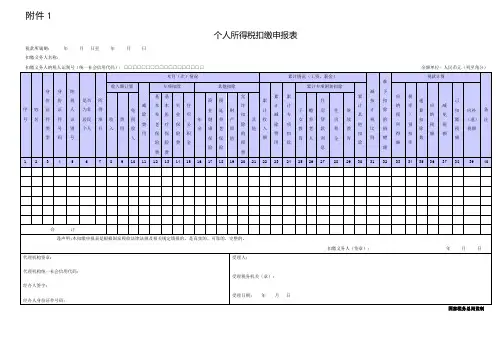 1.《个人所得税扣缴申报表》及填表说明
