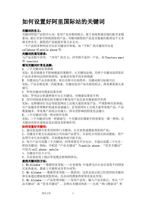 如何设置好阿里国际站的关键词