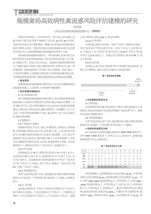 规模禽场高致病性禽流感风险评估建模的研究