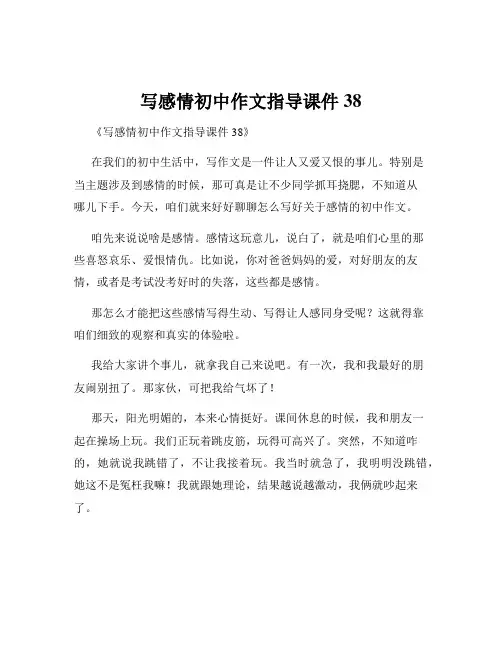 写感情初中作文指导课件38