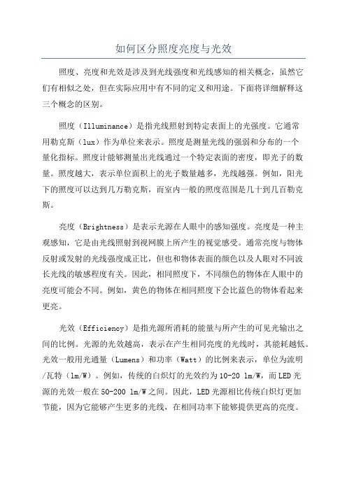 如何区分照度亮度与光效