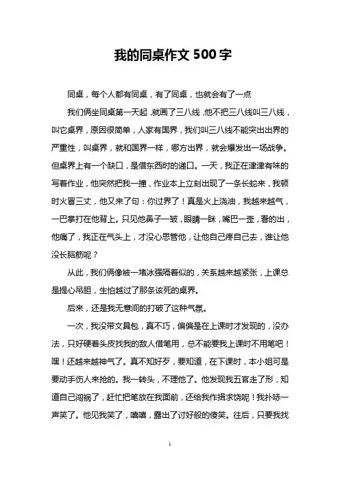 我的同桌作文500字