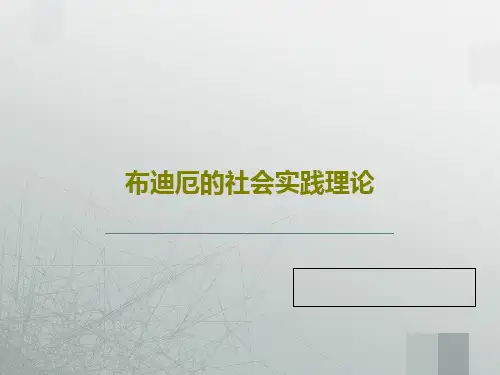 布迪厄的社会实践理论28页PPT