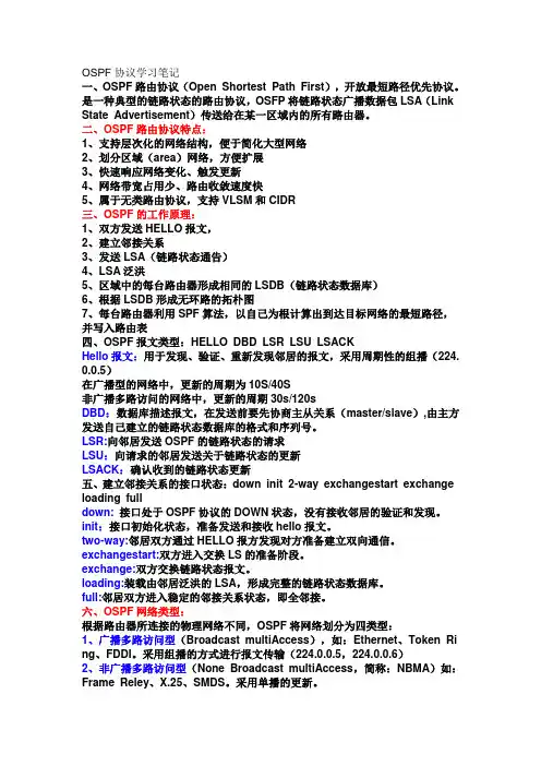 OSPF协议 详细全解