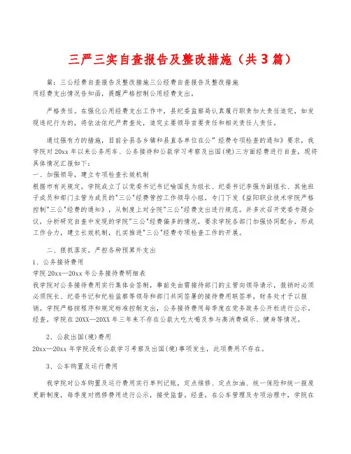 三严三实自查报告及整改措施(共3篇)