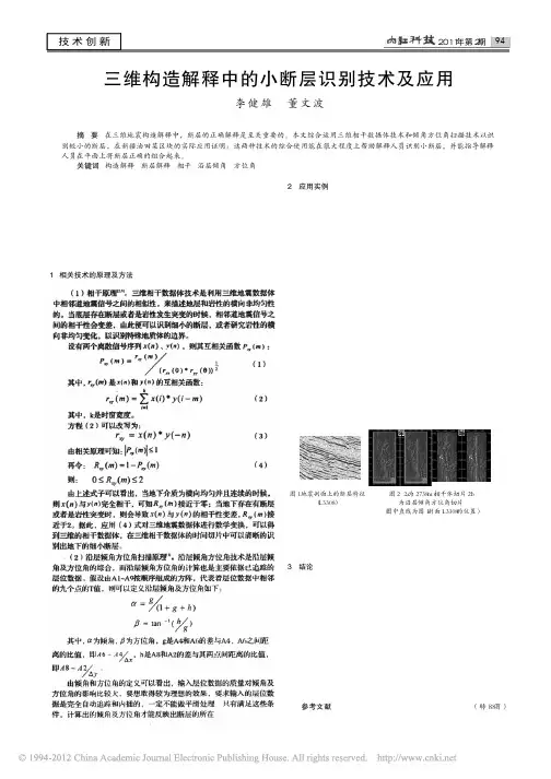 三维构造解释中的小断层识别技术及应用