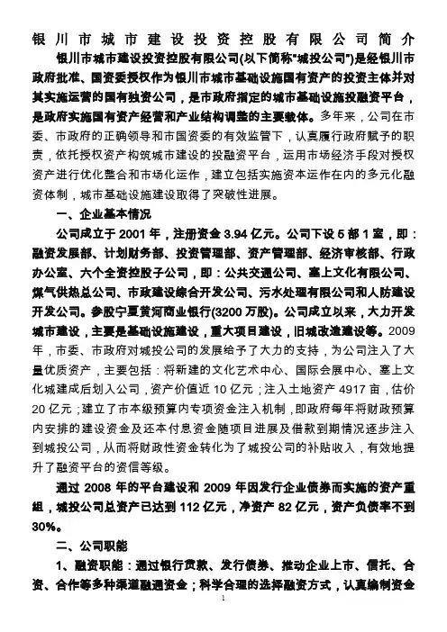 城投公司简介