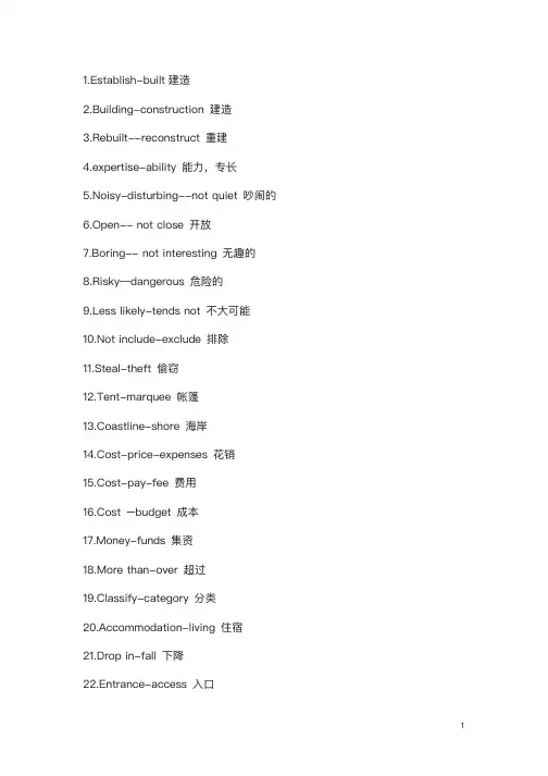 雅思197组高频同意替换词