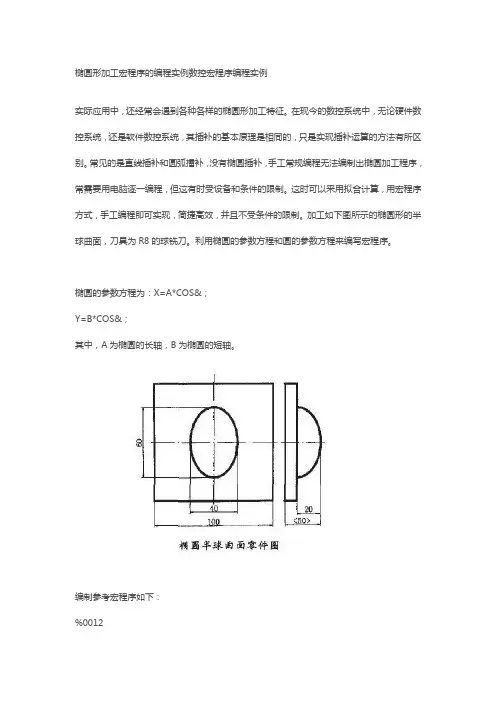 椭圆形加工宏程序的编程实例数控宏程序编程实例