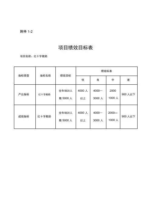 项目绩效目标表
