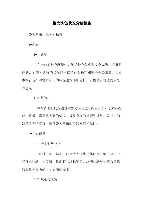 警力队伍状况分析报告