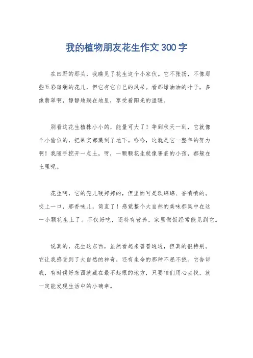 我的植物朋友花生作文300字