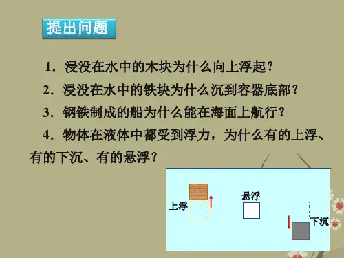 人教物理八下10.3物体的浮沉条件及应用课件
