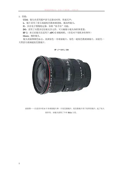 常见品牌镜头型号中符号含义以及剖面图颜色及分析 (1)