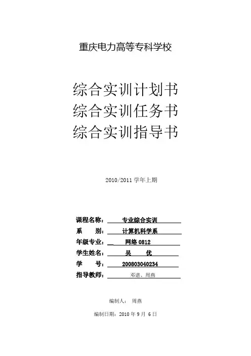 专业综合实训报告