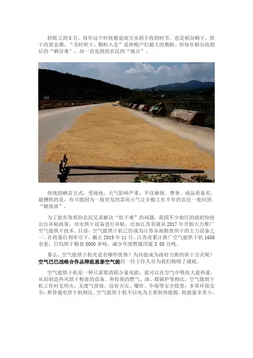 解决“晒谷难”,纽恩泰空气能烘干机为水稻烘干护航