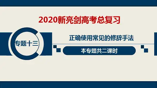 (第一课时)20语文新亮剑PPT专题十三“课堂精讲“