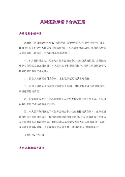 共同还款承诺书合集五篇_2