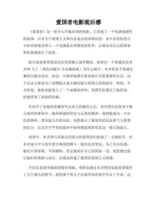 爱国者电影观后感