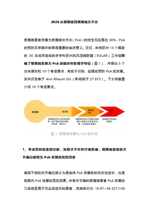 2023从银屑病到银屑病关节炎