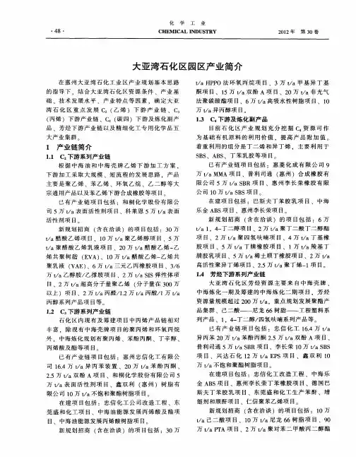 大亚湾石化区园区产业简介