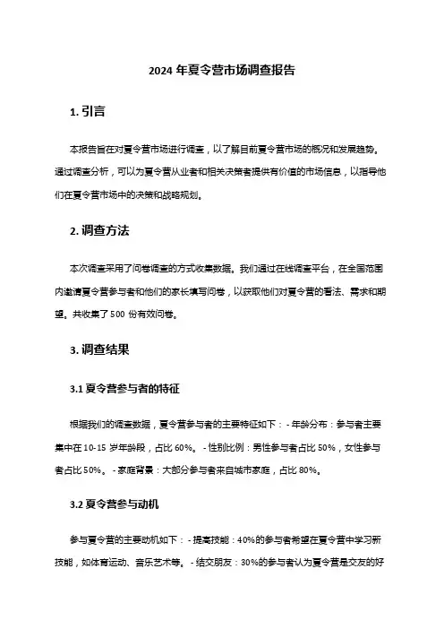 2024年夏令营市场调查报告