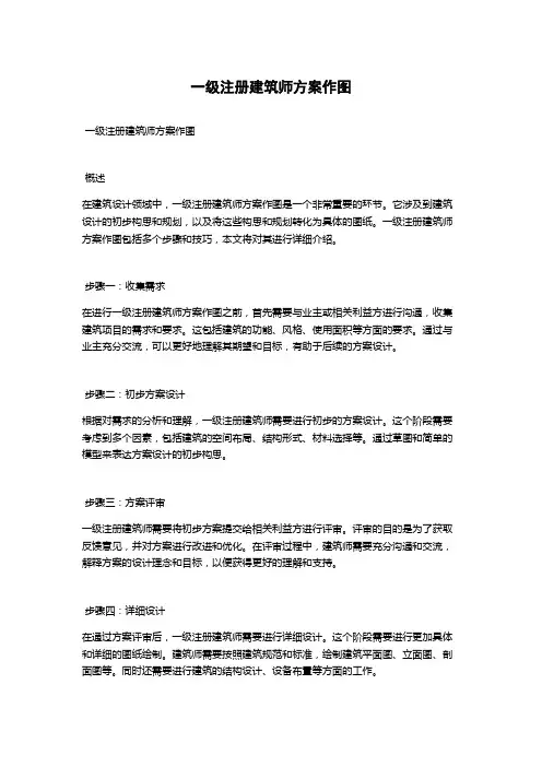 一级注册建筑师方案作图