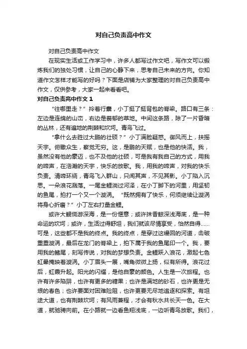 对自己负责高中作文