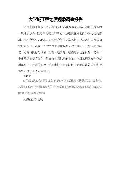 大学城工程地质现象调察报告