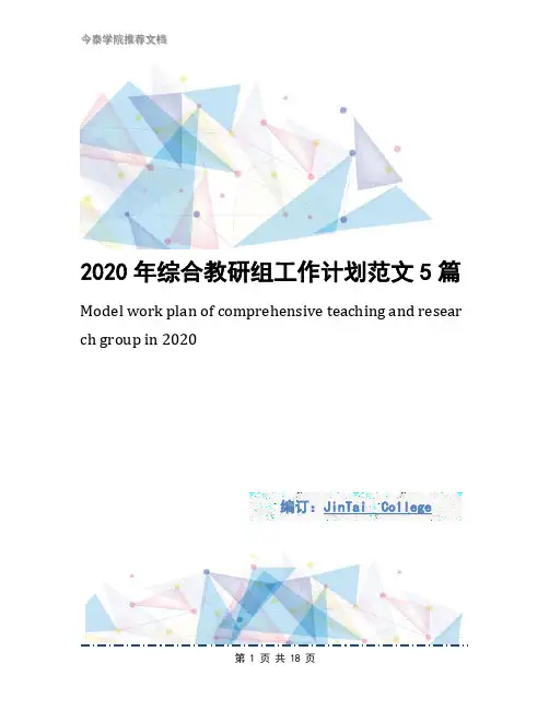 2020年综合教研组工作计划范文5篇