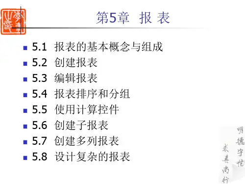 计算机等级考试二级培训Access数据库程序设计报表