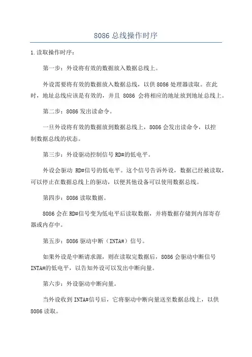 8086总线操作时序